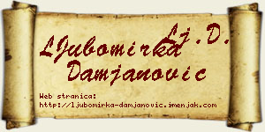 LJubomirka Damjanović vizit kartica